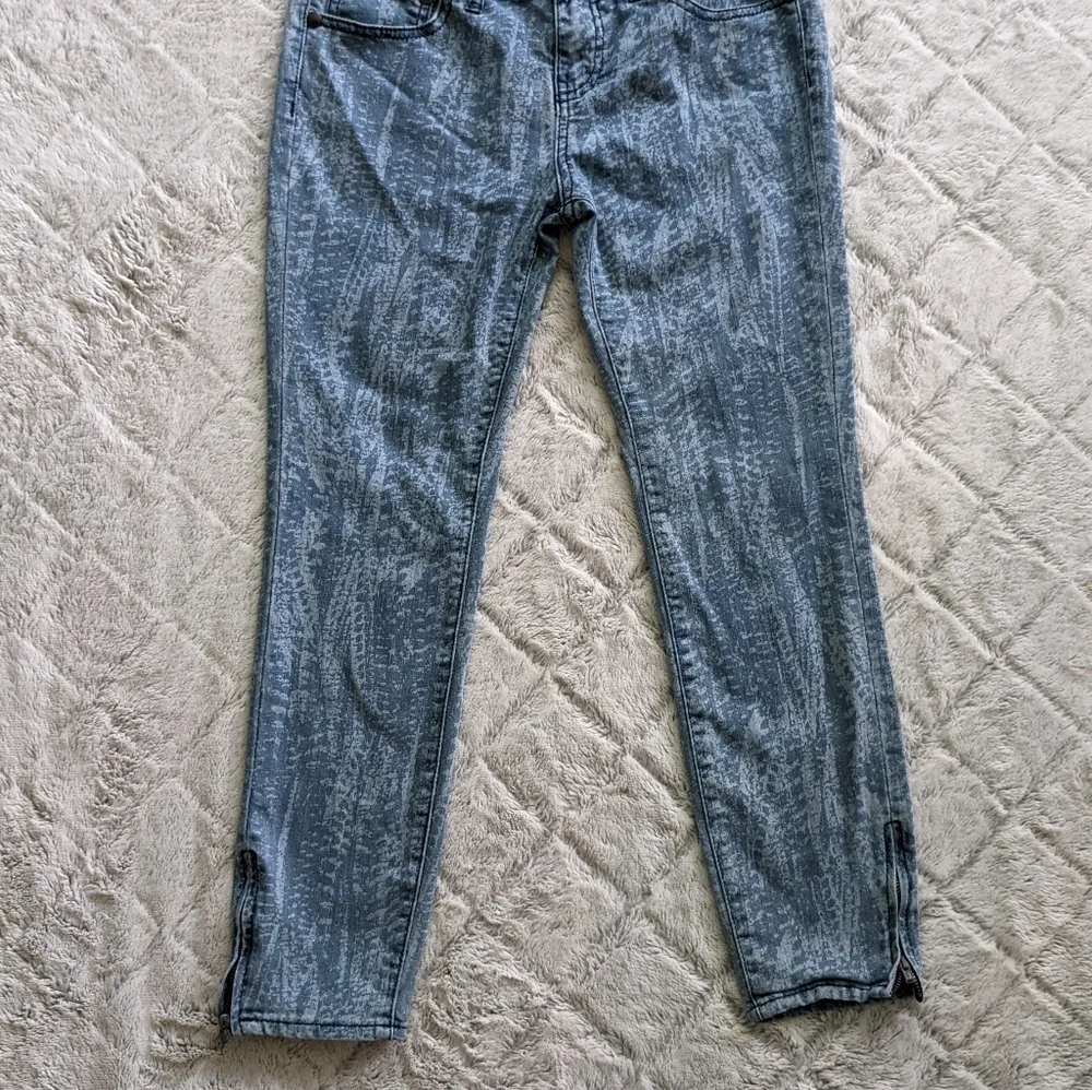 Free People Skinny Ankle Crop Jeans Women's 28 Blue Ankle Zip Mid Rise